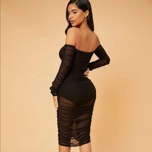 Shein Mesh Ruched Dress 🖤